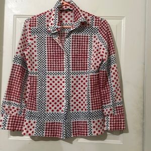 COPY - Groovy vintage poly blouse. Jack Winter, small.